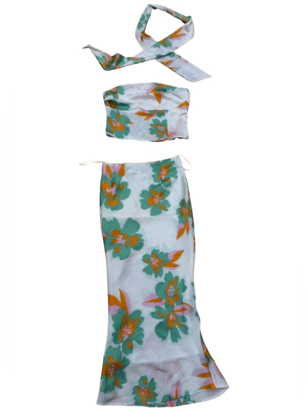 Fashion Boutique Floral Satin Set